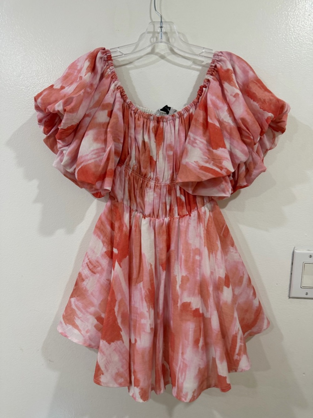 Petal & Pup Coral Pink Tie-Dye Mini Dress